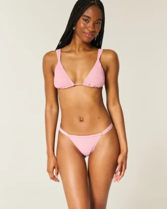 Smockowane figi bikini z wysokim stanem