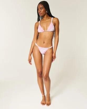 Smockowane figi bikini z wysokim stanem