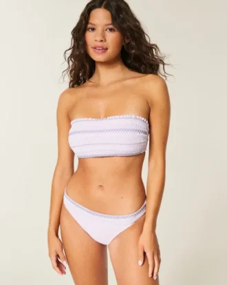Smokowana talia, wysokie nogawki, figi bikini