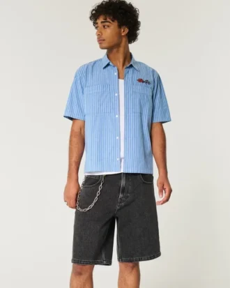 Spodenki jeansowe typu baggy w kolorze czarnym