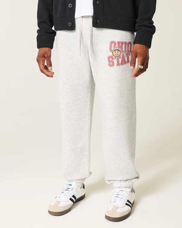 Spodnie dresowe Ohio State University Buckeyes Graphic Baggy Cinch Fleece Joggers Spodnie dresowe Ohio State University Buckeyes Graphic Baggy Cinch Fleece Joggers