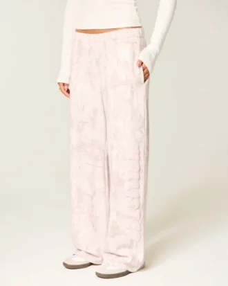 Spodnie dresowe z logo Graphic Pink Camo Wide-Leg