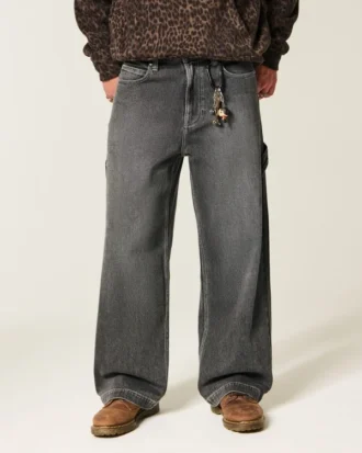Spodnie jeansowe typu super baggy w kolorze czarnym
