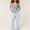 Spodnie typu pull-on z efektem slub
