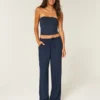 Spodnie typu pull-on z efektem slub