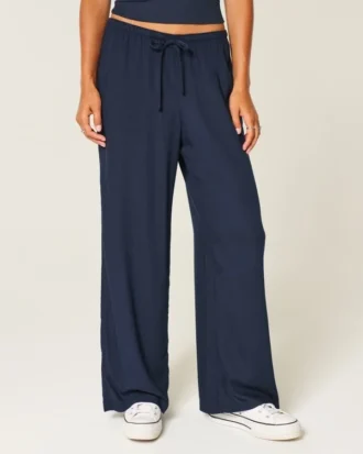 Spodnie typu pull-on z efektem slub