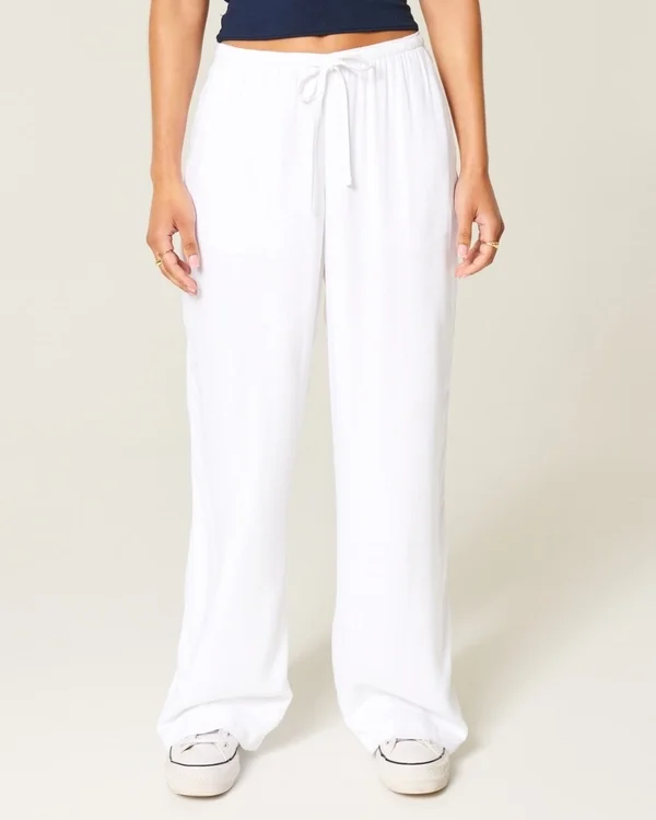 Spodnie typu pull-on z efektem slub Spodnie typu pull-on z efektem slub