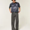 Sprane czarne jeansy super baggy Sprane czarne jeansy super baggy