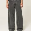 Sprane czarne jeansy super baggy Sprane czarne jeansy super baggy