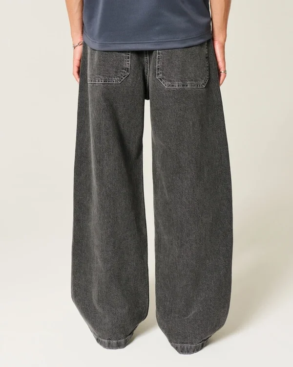 Sprane czarne jeansy super baggy Sprane czarne jeansy super baggy
