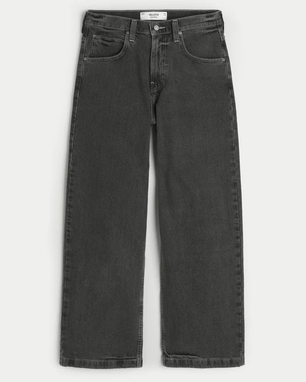 Sprane czarne jeansy super baggy Sprane czarne jeansy super baggy