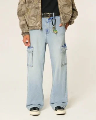 Super luźne jeansy cargo