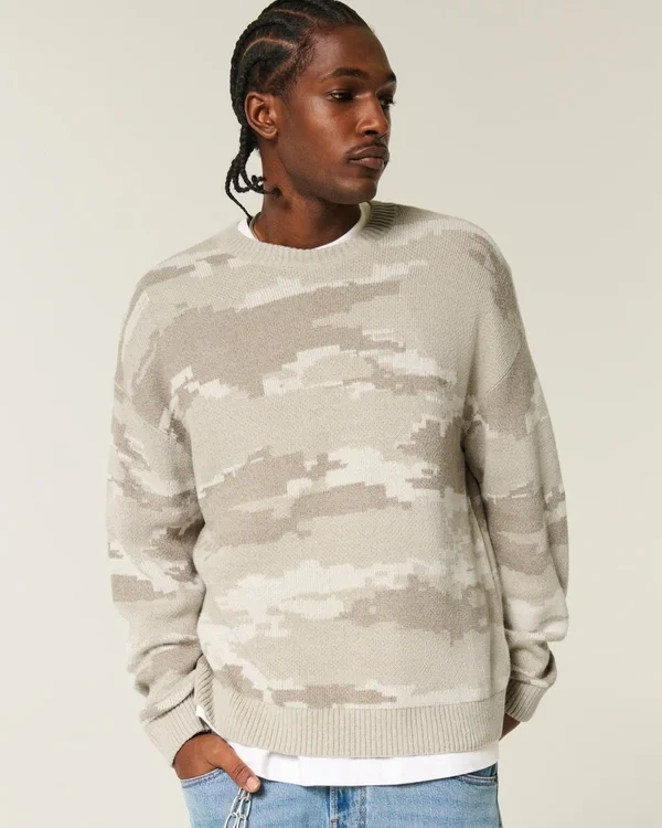 Sweter Boxy Camo Crew Sweter Boxy Camo Crew