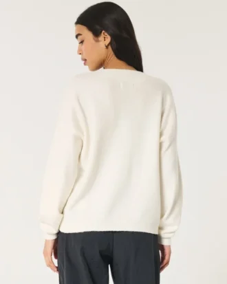 Sweter Hollister Comfy Cloud Oversized V-Neck