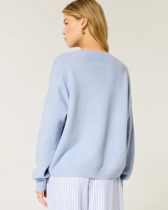Sweter Hollister Comfy Cloud Oversized V-Neck