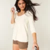 Sweter typu babydoll z dzianiny warkoczowej Sweter typu babydoll z dzianiny warkoczowej