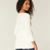 Sweter typu babydoll z dzianiny warkoczowej Sweter typu babydoll z dzianiny warkoczowej