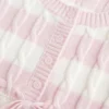 Sweter typu babydoll z dzianiny warkoczowej