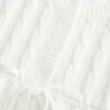 Sweter typu babydoll z dzianiny warkoczowej Sweter typu babydoll z dzianiny warkoczowej