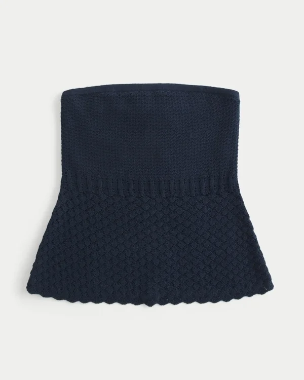 Sweter typu tube top w stylu szydełkowym Sweter typu tube top w stylu szydełkowym