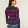 Sweter z dzianiny warkoczowej z dekoltem w serek Sweter z dzianiny warkoczowej z dekoltem w serek