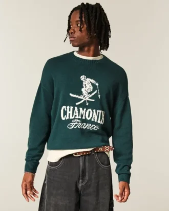 Sweter z nadrukiem Boxy Chamonix France