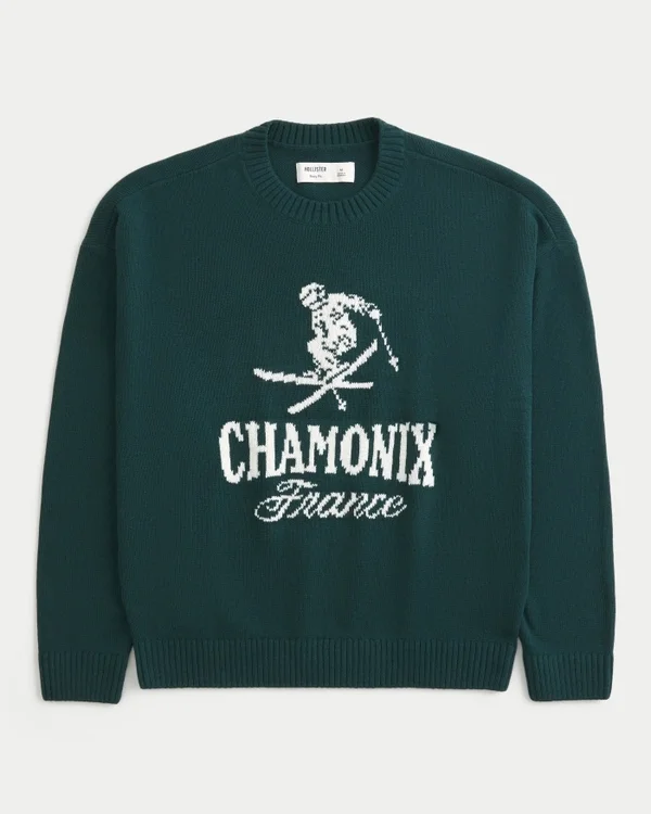 Sweter z nadrukiem Boxy Chamonix France Sweter z nadrukiem Boxy Chamonix France
