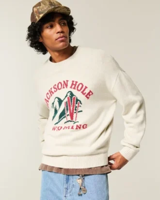 Sweter z nadrukiem Boxy Jackson Hole