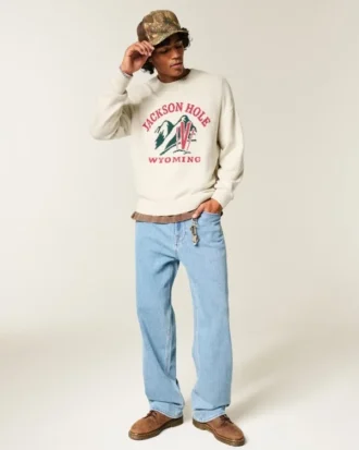 Sweter z nadrukiem Boxy Jackson Hole