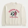 Sweter z nadrukiem Boxy Jackson Hole