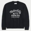 Sweter z nadrukiem Boxy Motor City Auto Repairs Sweter z nadrukiem Boxy Motor City Auto Repairs