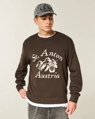 Sweter z nadrukiem Boxy St. Anton Austria