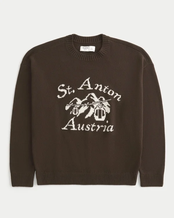 Sweter z nadrukiem Boxy St. Anton Austria Sweter z nadrukiem Boxy St. Anton Austria