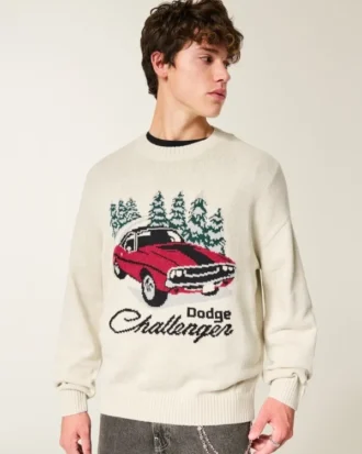 Sweter z nadrukiem Dodge Challenger