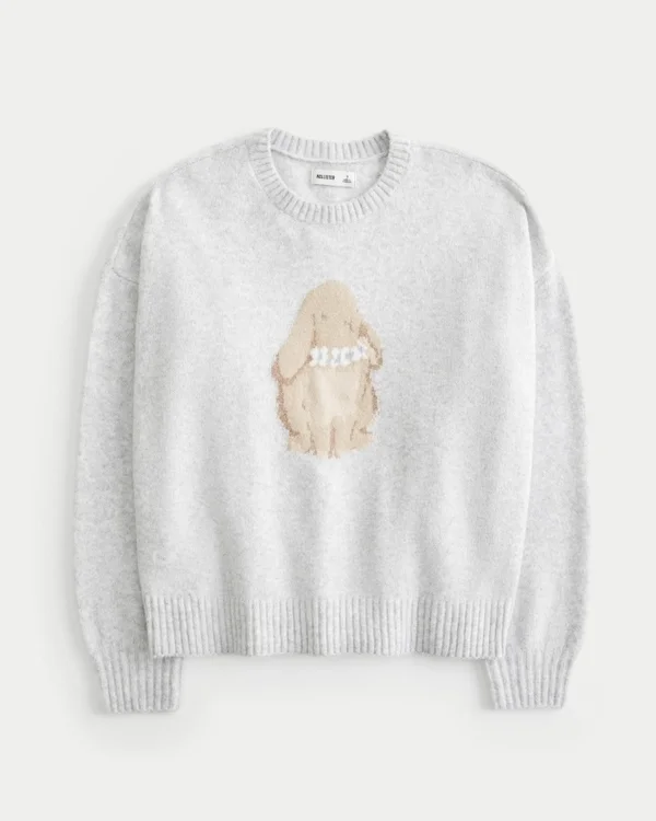 Sweter z nadrukiem króliczka Hollister Comfy Cloud Sweter z nadrukiem króliczka Hollister Comfy Cloud