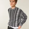 Sweter z okrągłym dekoltem w paski
