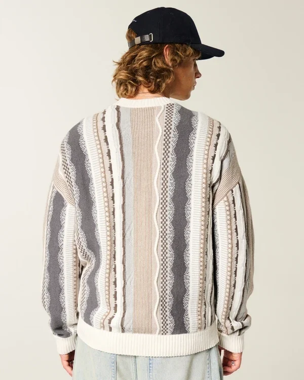 Sweter z okrągłym dekoltem w paski Sweter z okrągłym dekoltem w paski