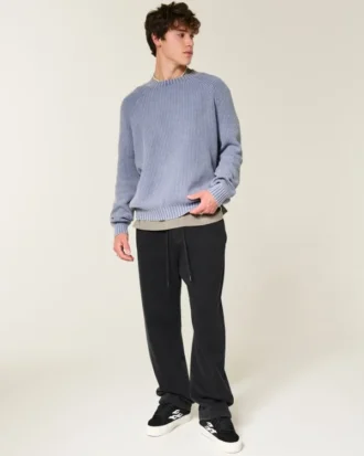 Sweter z pranym dekoltem w serek