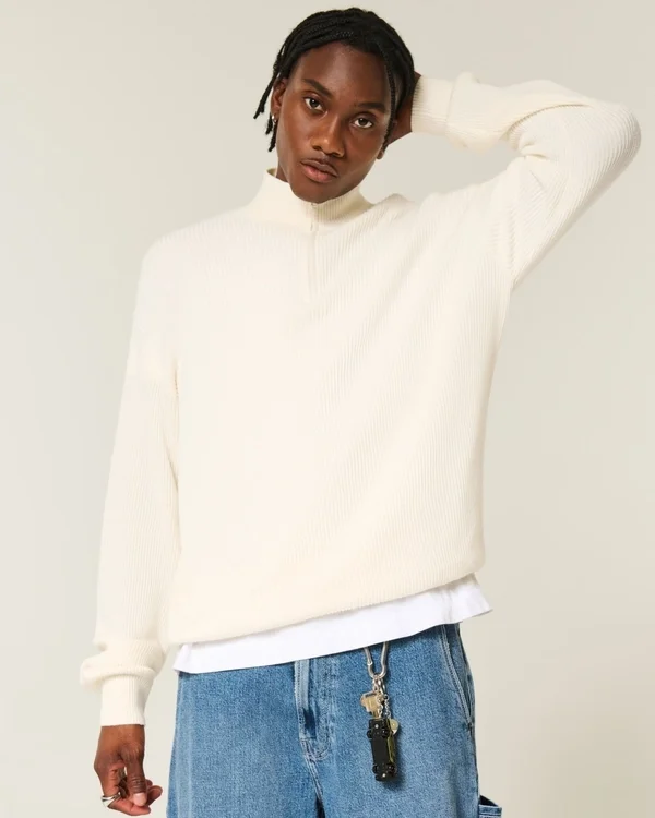 Sweter z ćwiartkowym zamkiem Sweter z ćwiartkowym zamkiem