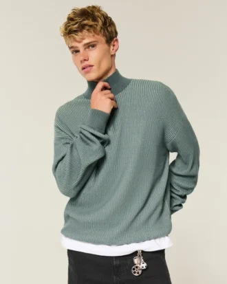 Sweter z ćwiartkowym zamkiem