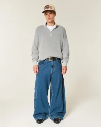 Sweter z ćwiartkowym zamkiem