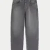 Szare jeansy skater baggy z haftem i ćwiekami Szare jeansy skater baggy z haftem i ćwiekami