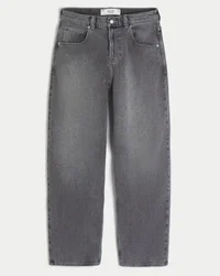 Szare jeansy skater baggy z haftem i ćwiekami