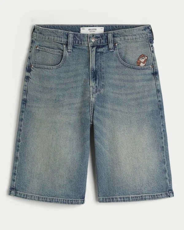 Szorty dżinsowe Taz Graphic Medium Wash Super Baggy Szorty dżinsowe Taz Graphic Medium Wash Super Baggy