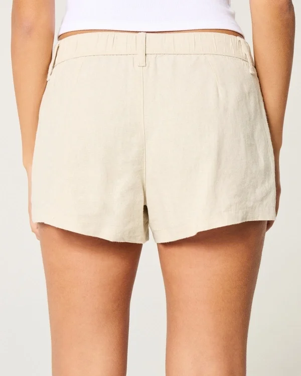 Szorty Hollister Livvy z mieszanki lnu, z niskim stanem, 3″ Szorty Hollister Livvy z mieszanki lnu, z niskim stanem, 3″