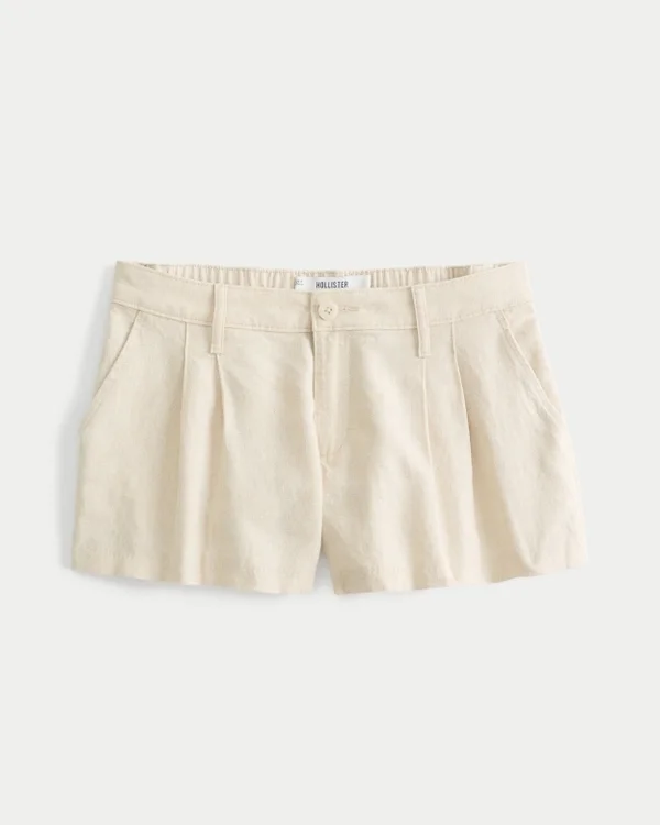 Szorty Hollister Livvy z mieszanki lnu, z niskim stanem, 3″ Szorty Hollister Livvy z mieszanki lnu, z niskim stanem, 3″