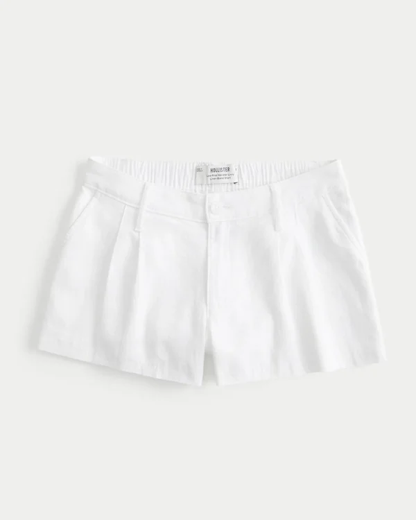 Szorty Hollister Livvy z mieszanki lnu, z niskim stanem, 3″ Szorty Hollister Livvy z mieszanki lnu, z niskim stanem, 3″