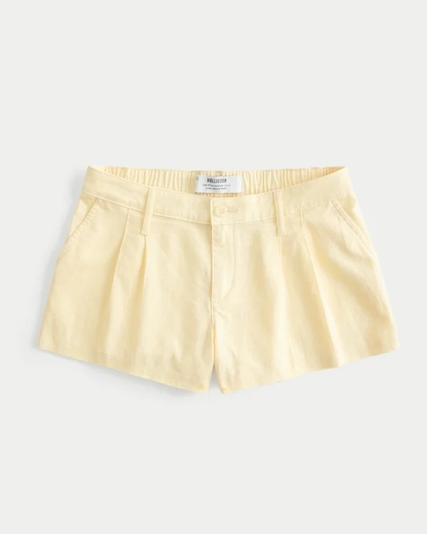 Szorty Hollister Livvy z mieszanki lnu z niskim stanem Szorty Hollister Livvy z mieszanki lnu z niskim stanem