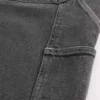 Szorty malarskie z denimu o bardzo luźnym kroju z nadrukiem płomieni Szorty malarskie z denimu o bardzo luźnym kroju z nadrukiem płomieni