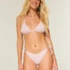 Szydełkowa falbankowa majtki bikini z wiązaniem z boku